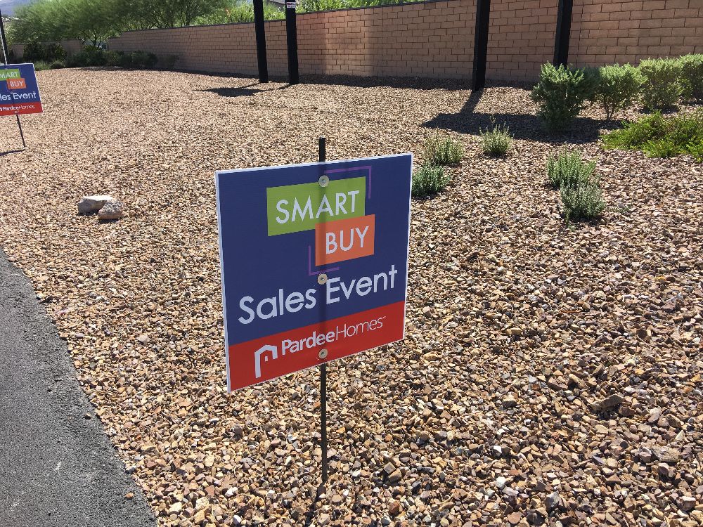 Sign promoting home sales event