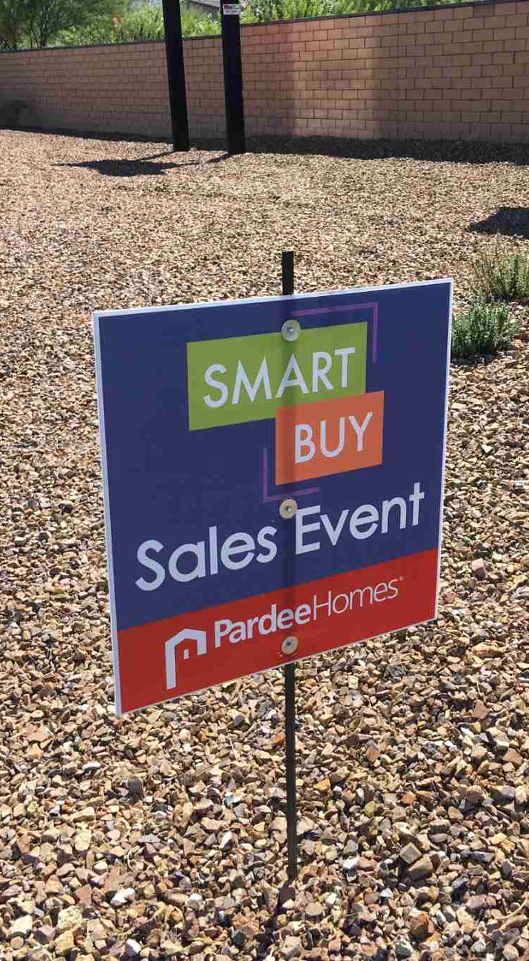 Sign advertising sales event for homes